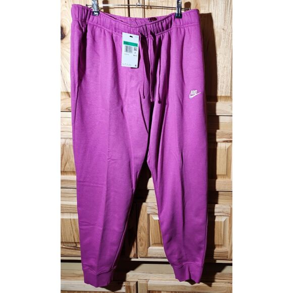 Nike Fleece Jogger Pants Women’s XL – Hot Fuchsia, Mid-Rise, Unworn - Picture 2 of 10